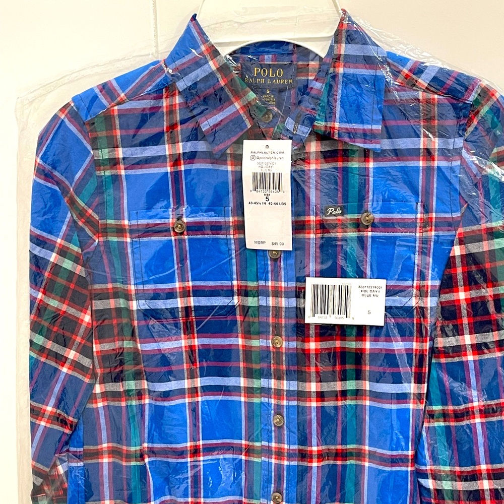 Polo by Ralph Lauren Size 5  Plaid New with tag